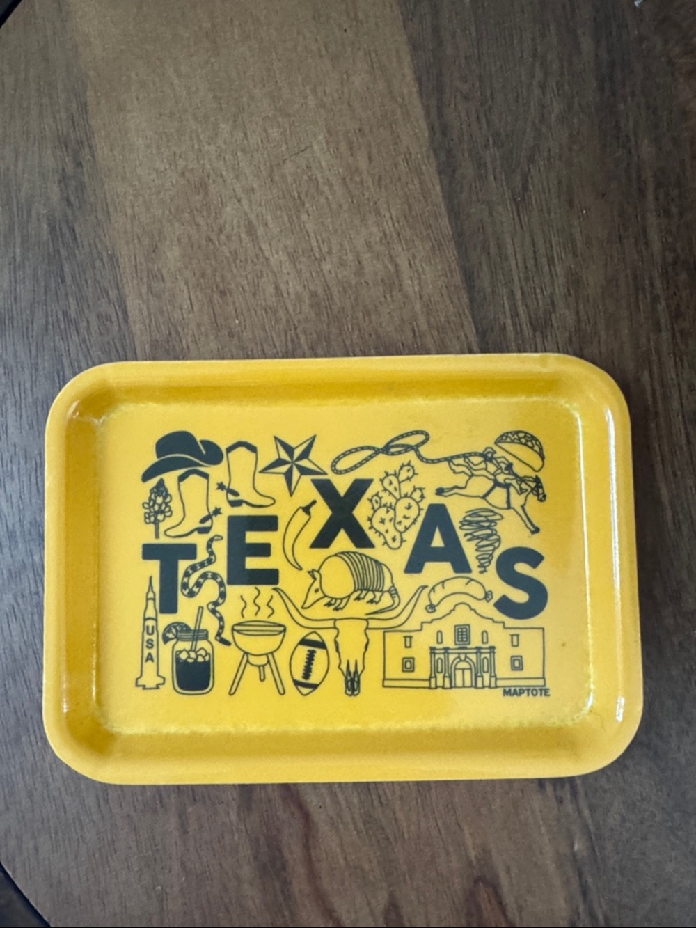 Yellow TEXAS Graphic Jewelry Tray